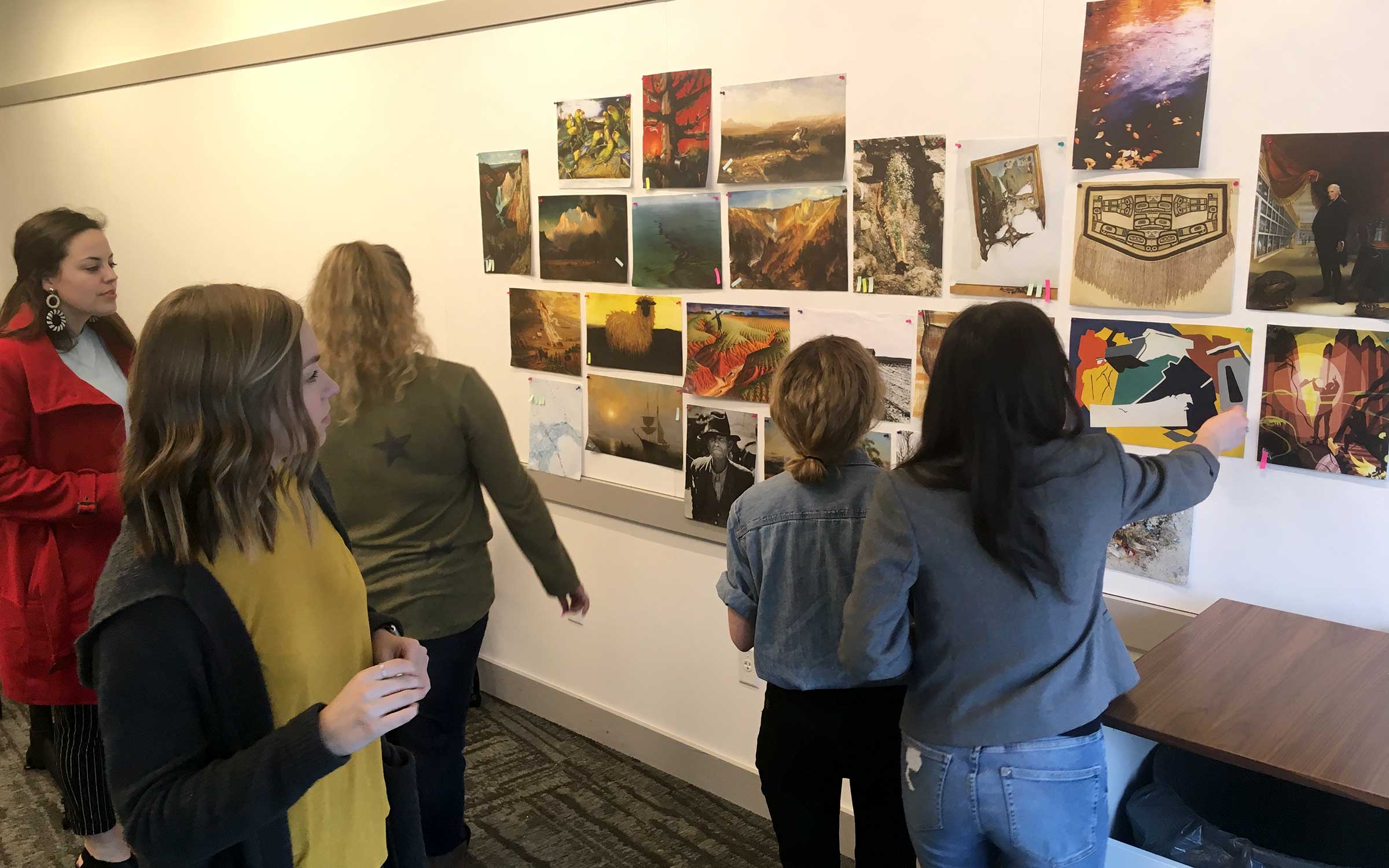 Students assisting with audience testing of upcoming Crystal Bridges Museum of American Art exhibition.