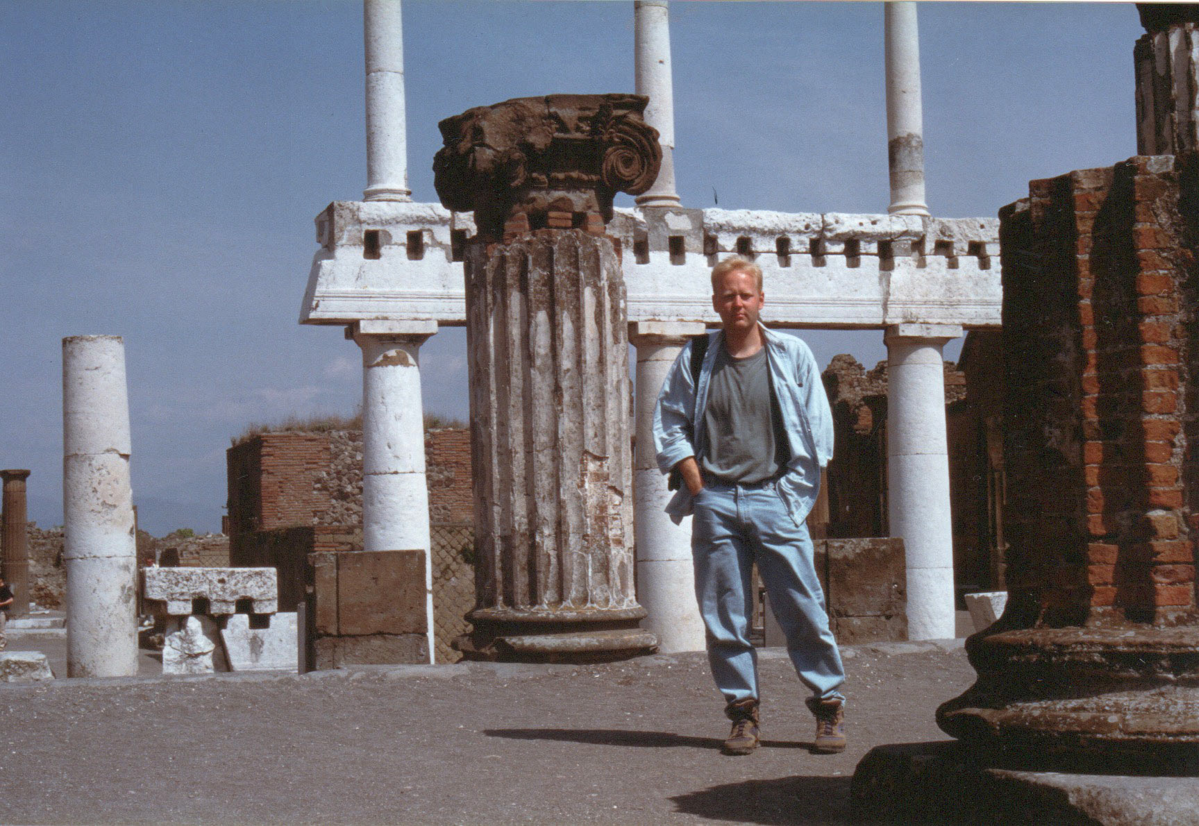 Visiting Pompeii during mission work in Italy in the mid-1990s