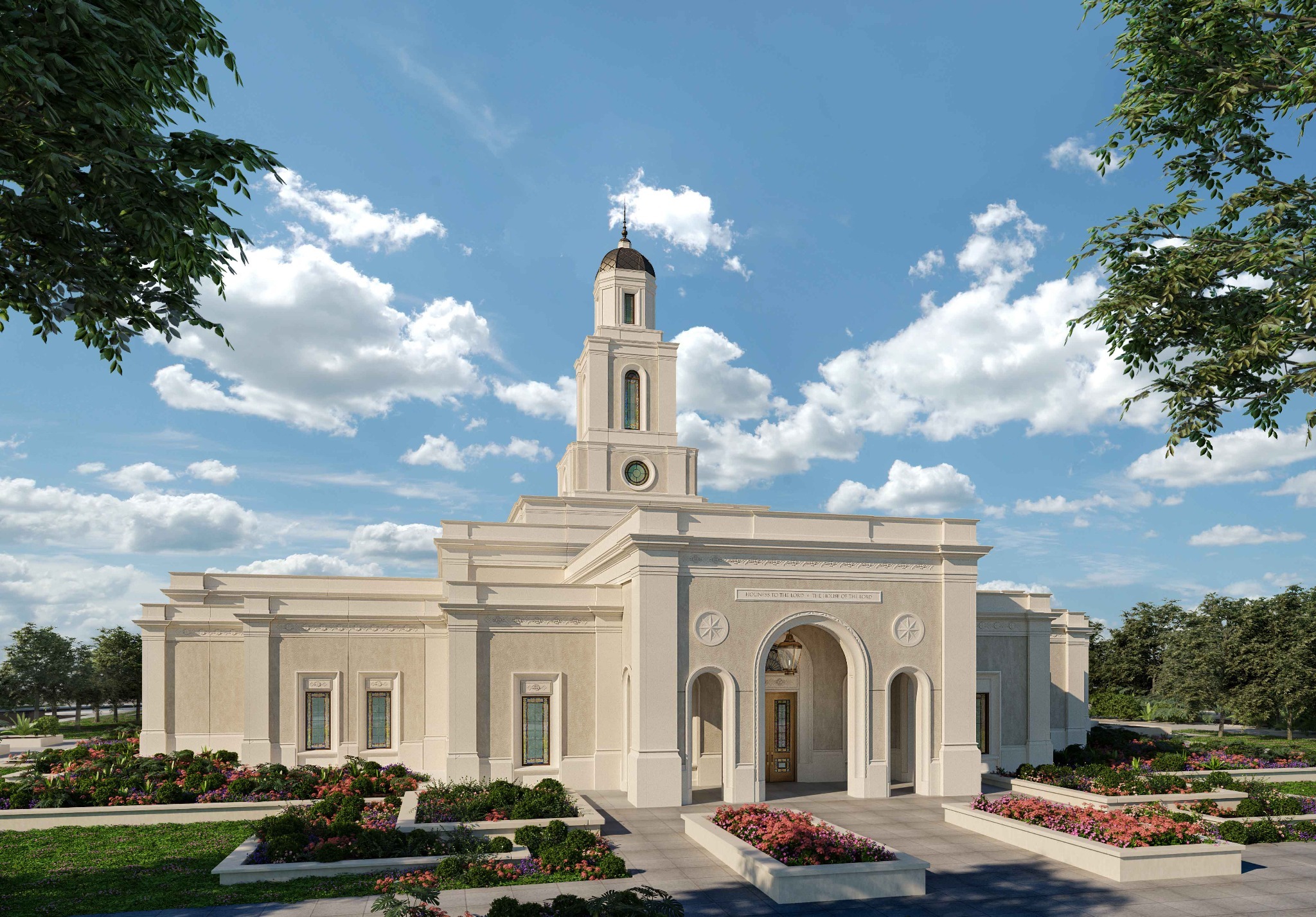 The first rendering of the Bentonville Arkansas temple of the Church of Jesus Christ of Latter-day Saints