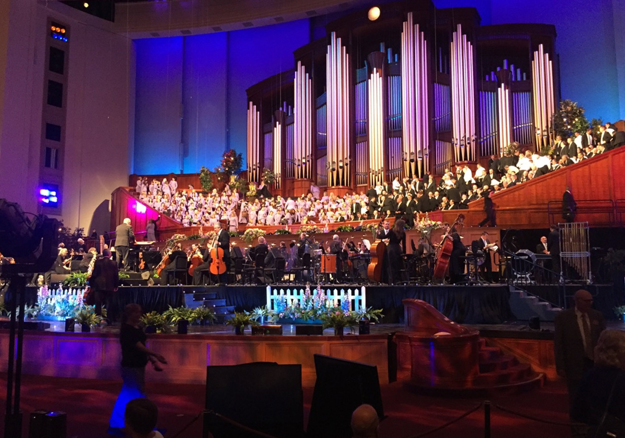 The Tabernacle Choir at Temple Square performance wrapping up.