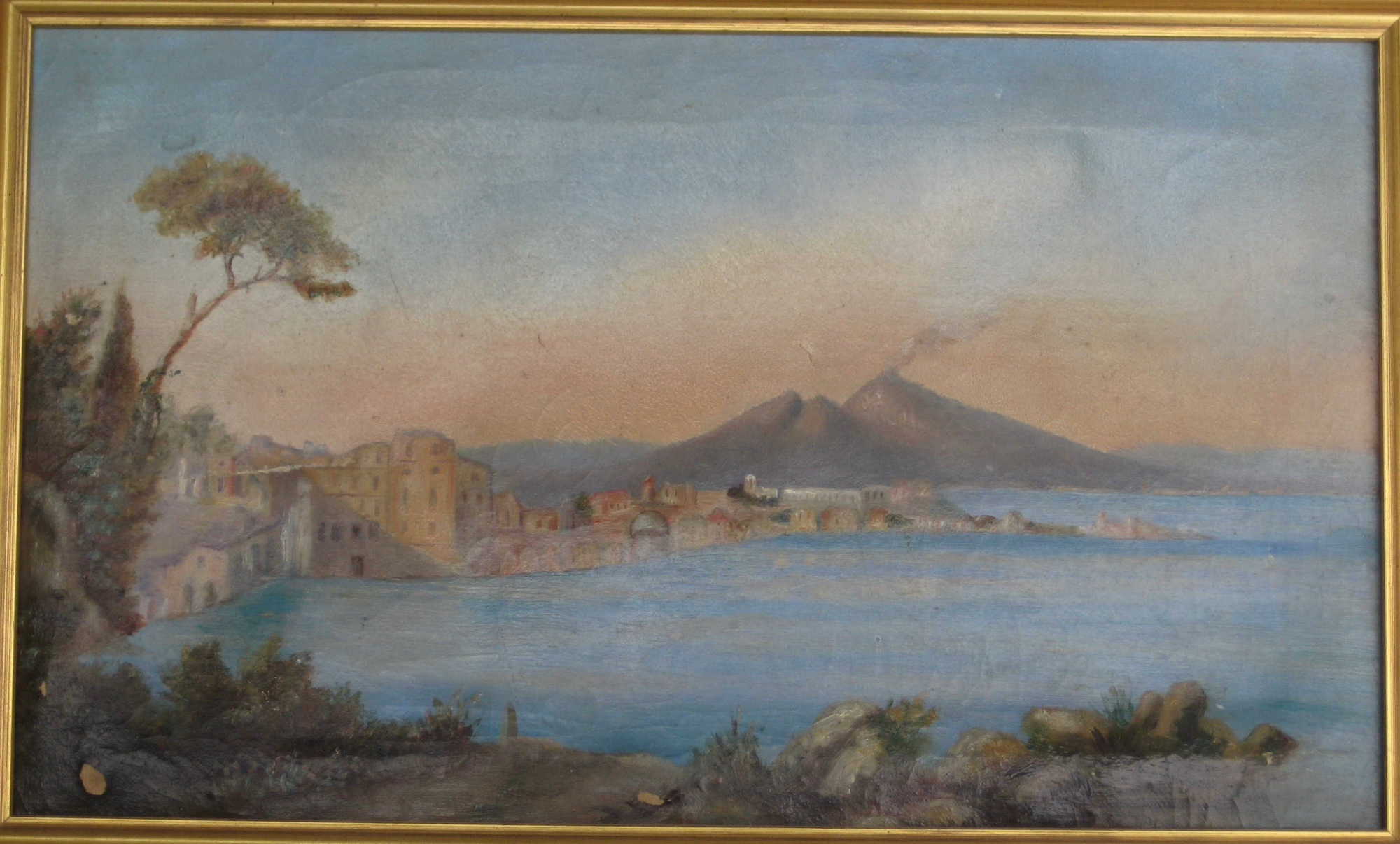 A painting of Vesuvius and the Bay of Naples by great grandmother Emma Layley in 1886.
