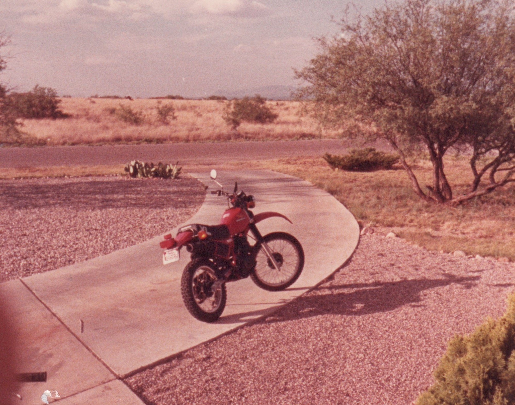 The open range where I roamed. My Honda motorcycle in the Sonoran Desert of Arizona