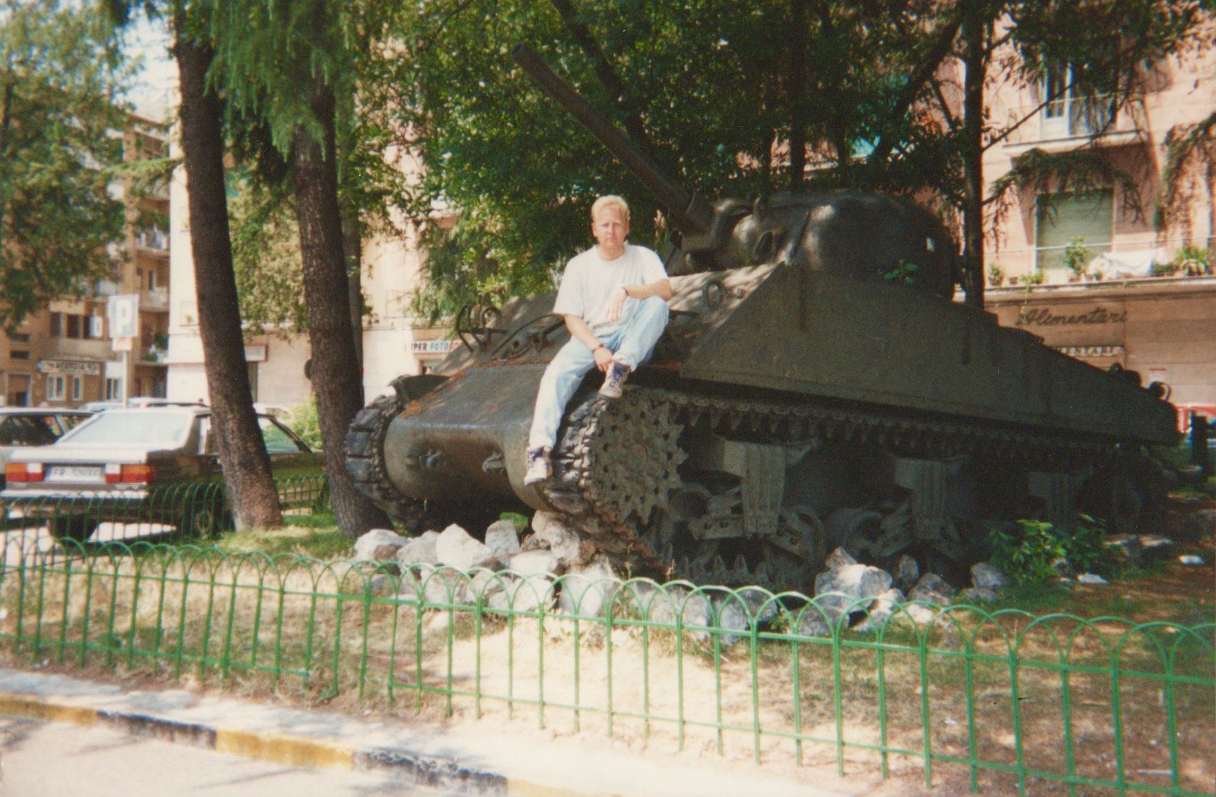 Tom on a Sherman tank in Monte Cassino, Italy. One of the highlights of my life visiting there.